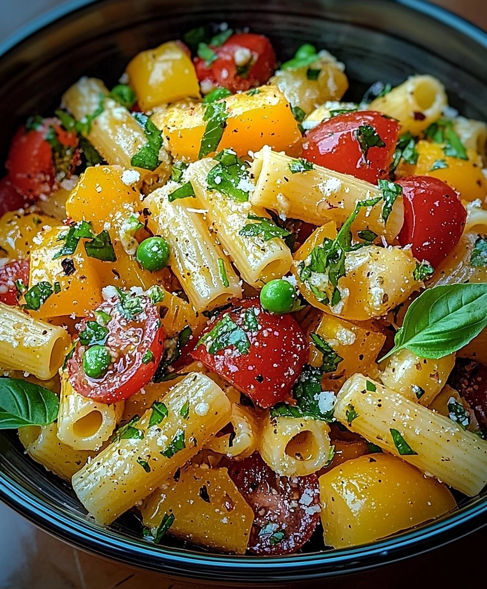 Salade de pâtes aux légumes frais