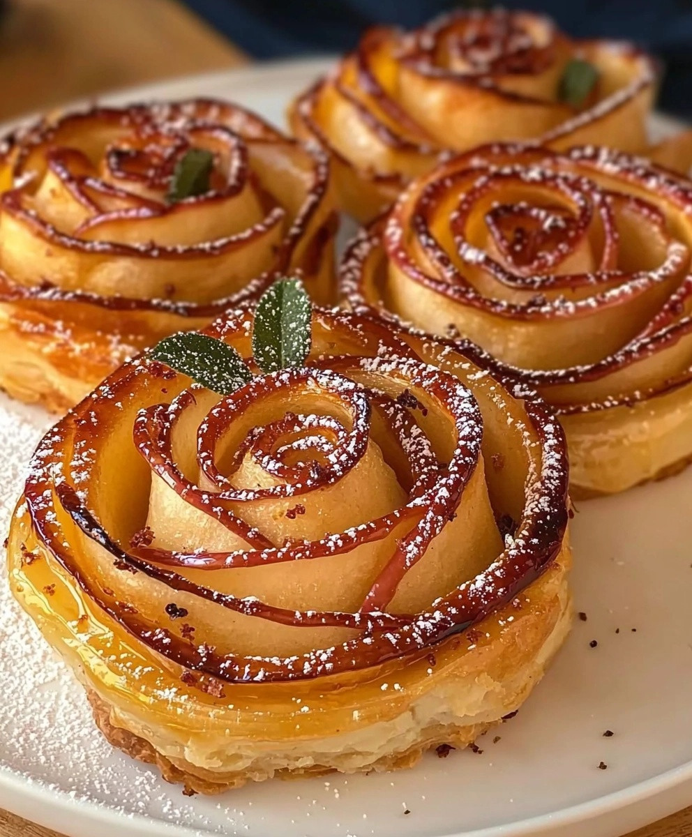 Roses aux pommes feuilletées
