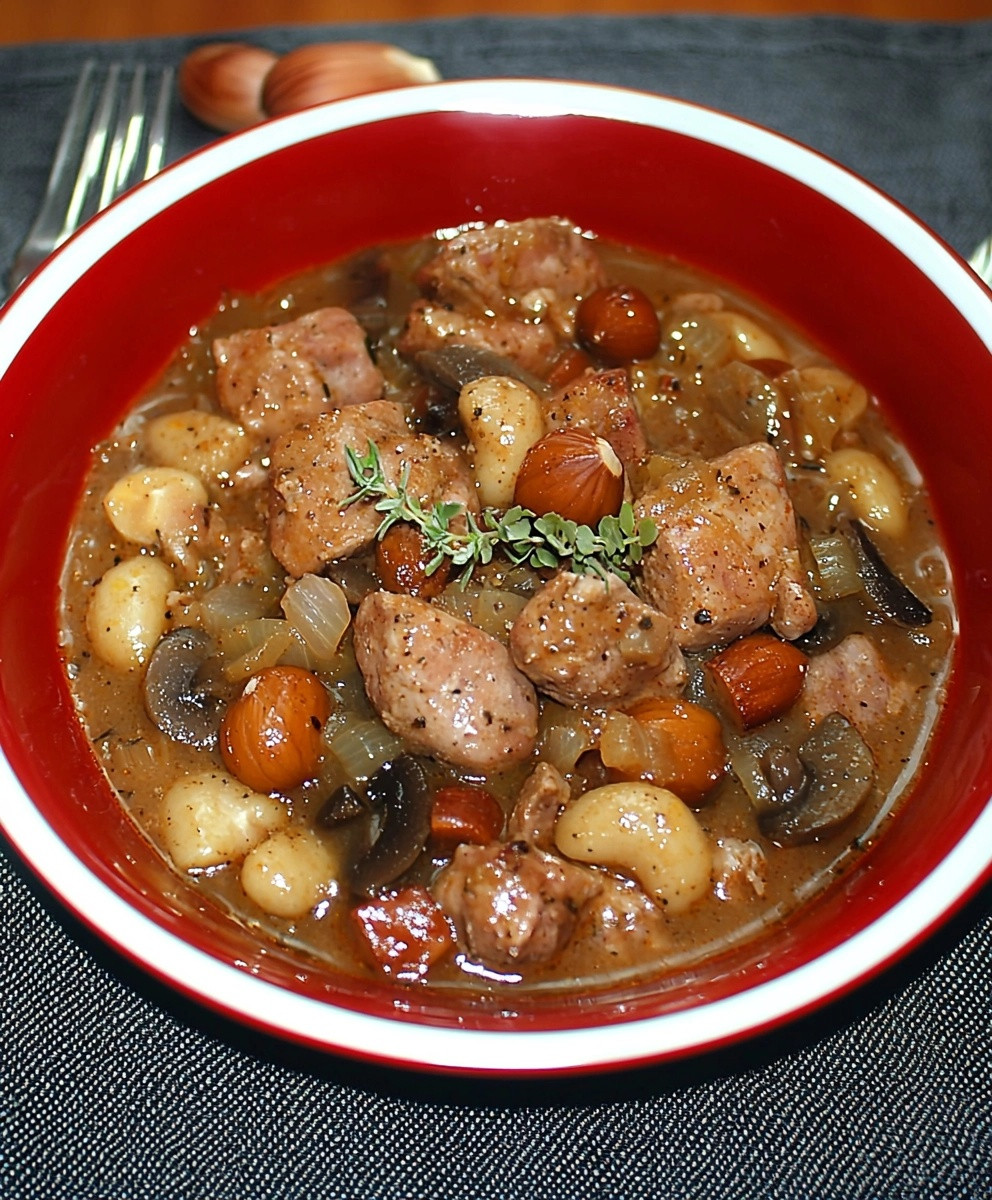 Ragoût de porc châtaignes