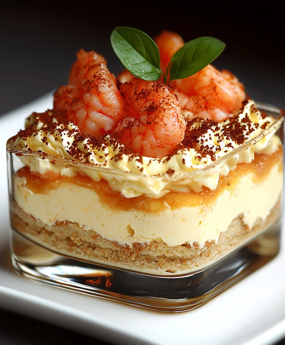 Tiramisu aux crevettes roses