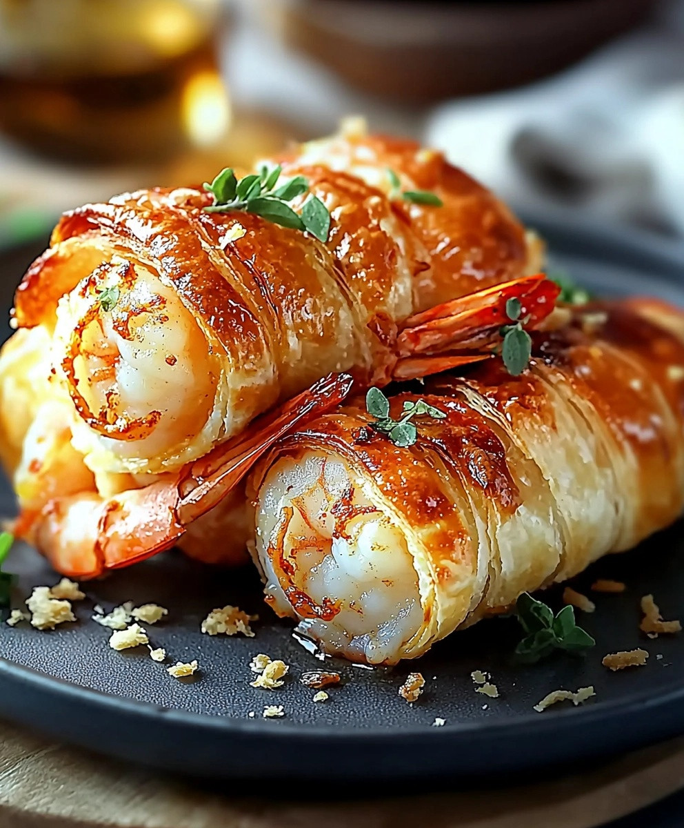 Crevettes en croûte feuilletée