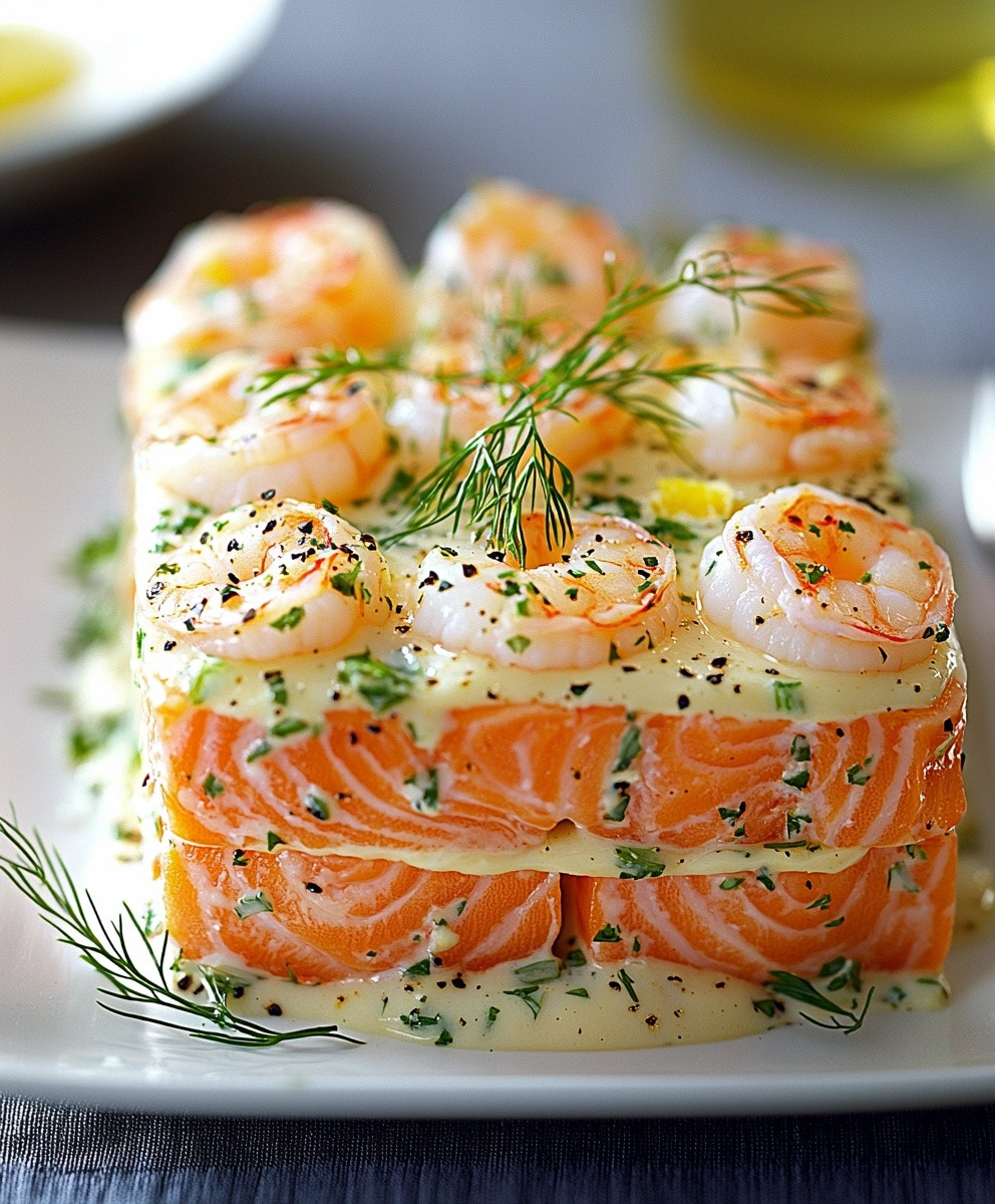 Terrine de Saint-Jacques saumon crevettes