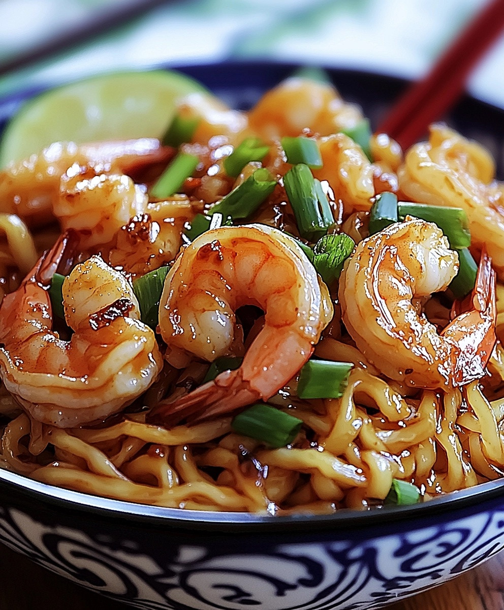 Nouilles sautées crevettes