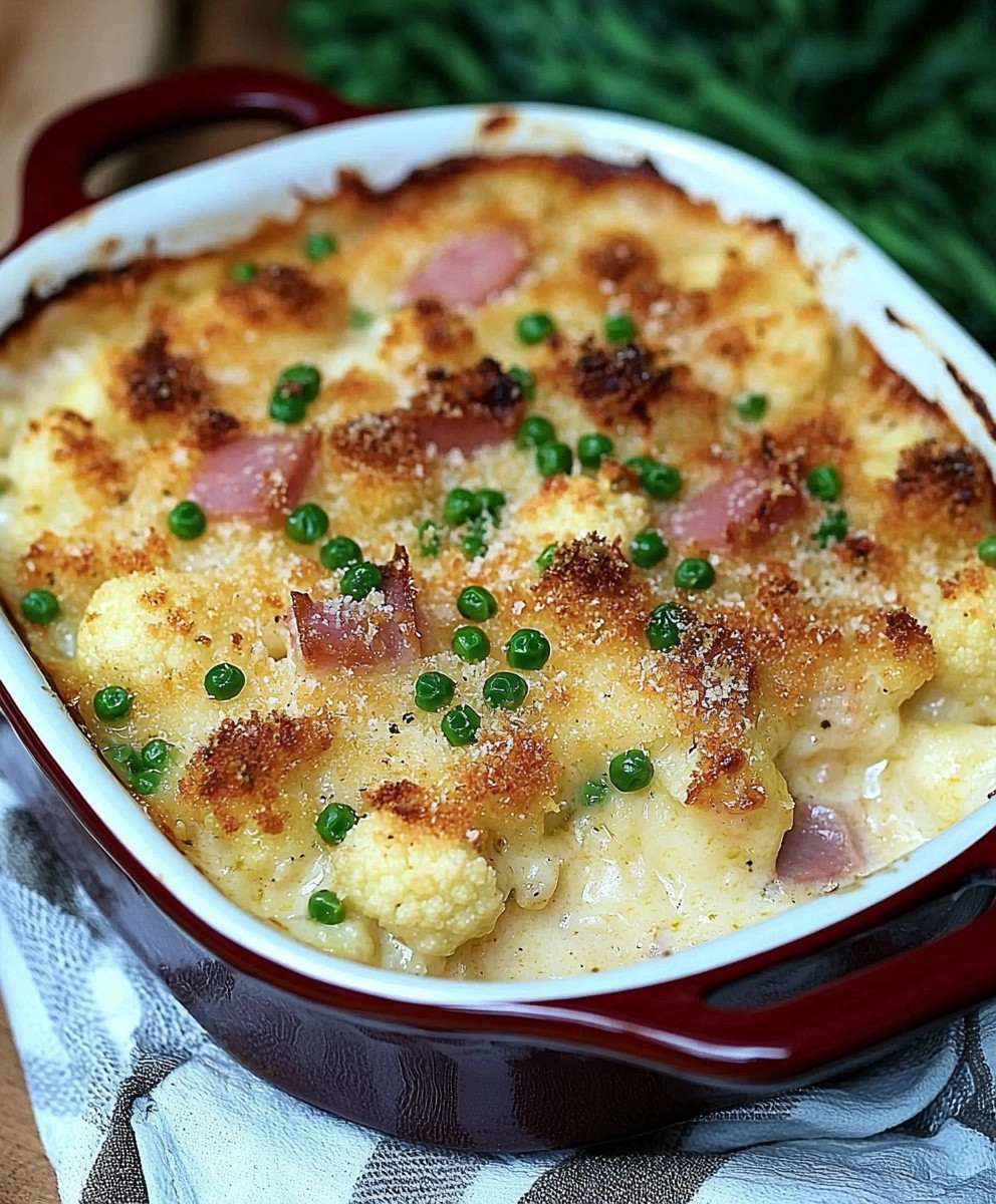 Gratin de chou-fleur au jambon