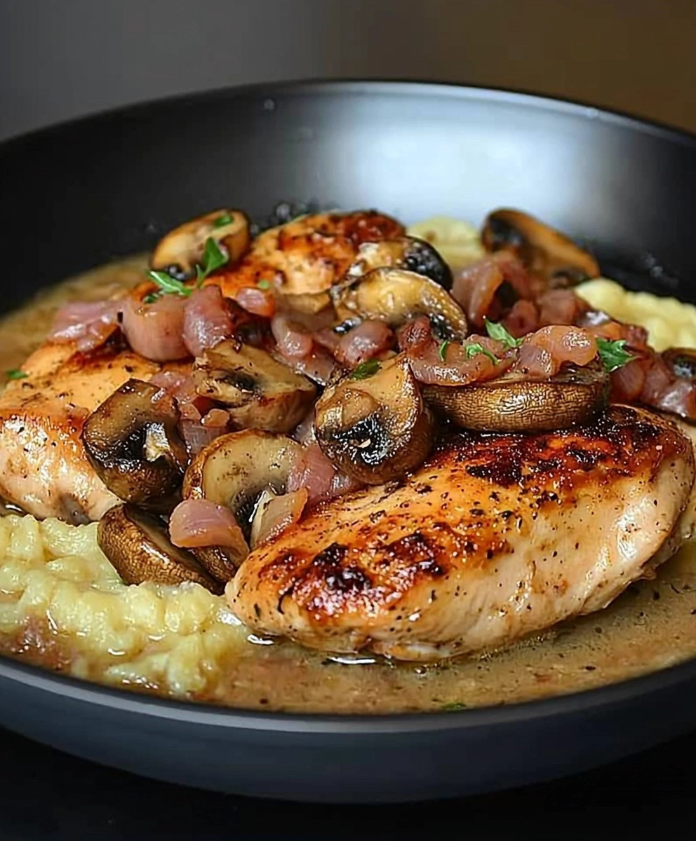 Suprêmes de poulet aux champignons