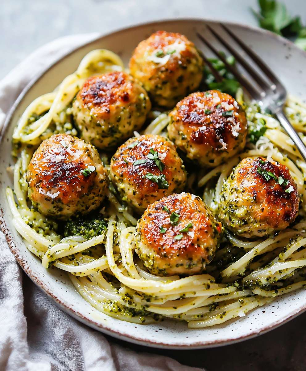 Boulettes poulet pesto brocoli