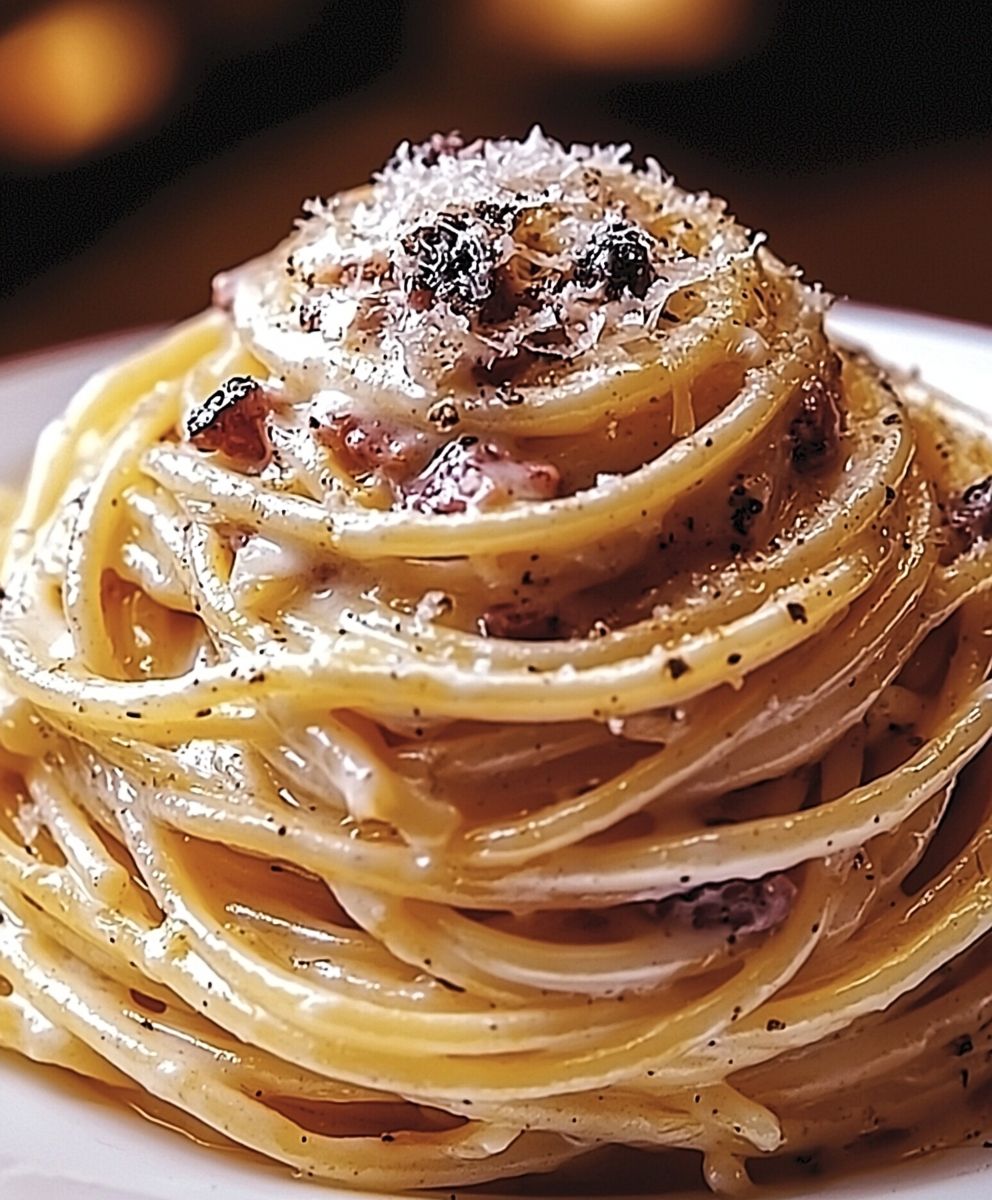 Spaghetti carbonara italienne