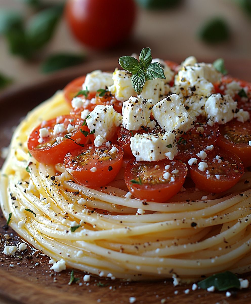 Pâtes feta tomates