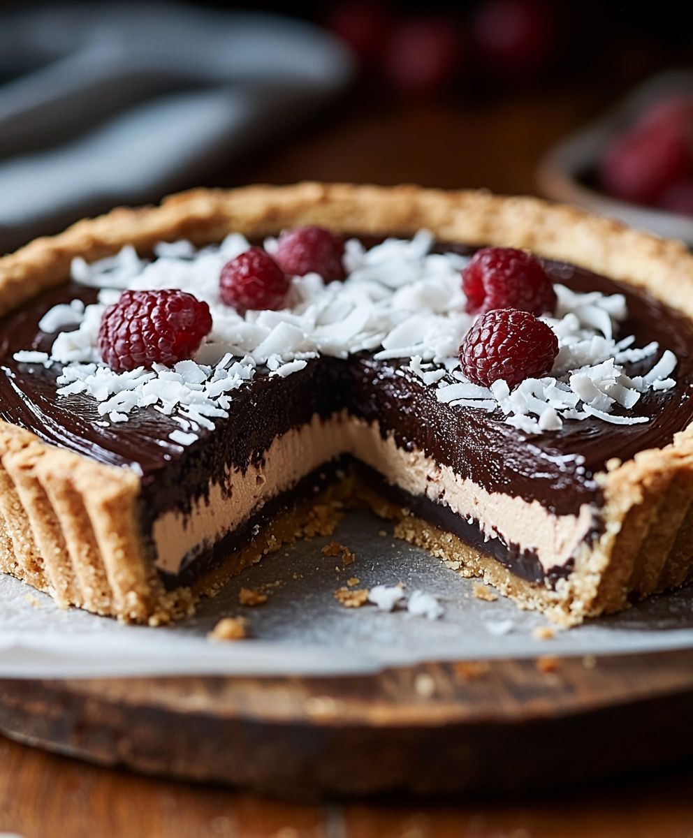 Tarte chocolat mousse noix coco