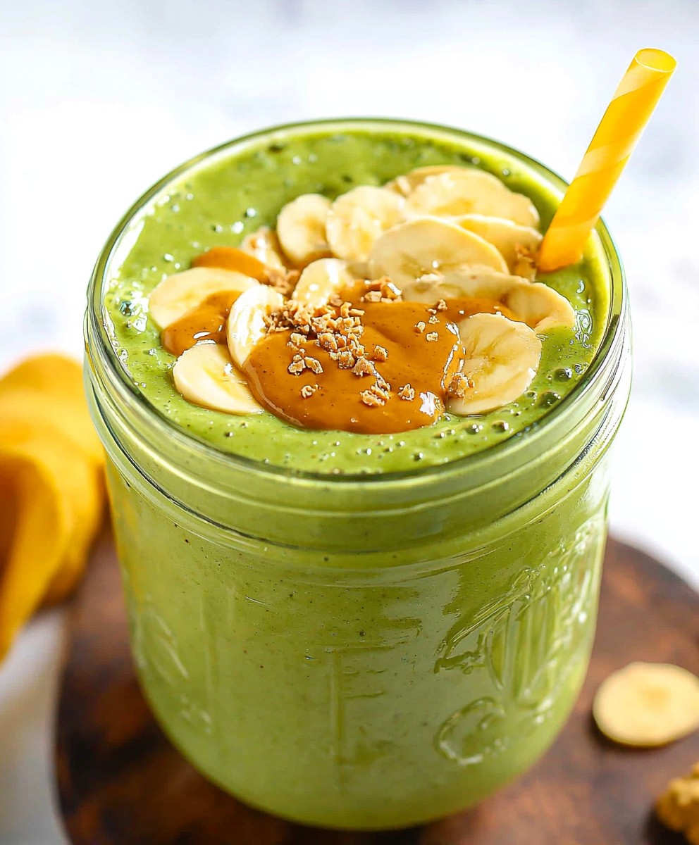 Smoothie vert beurre de cacahuète