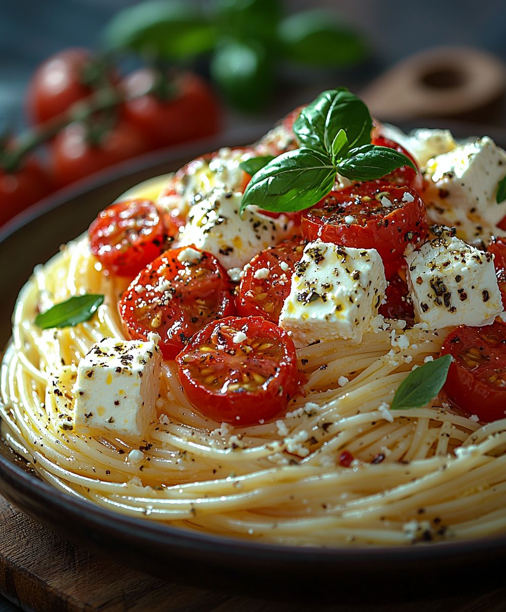 Pâtes feta tomates