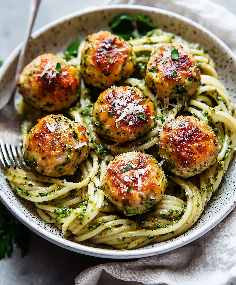 Boulettes poulet pesto brocoli