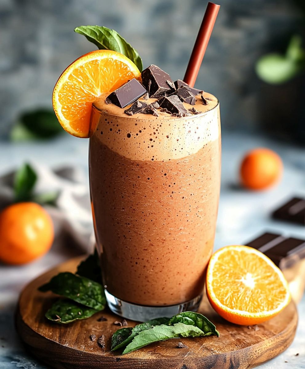 Smoothie chocolat clémentine végétalien