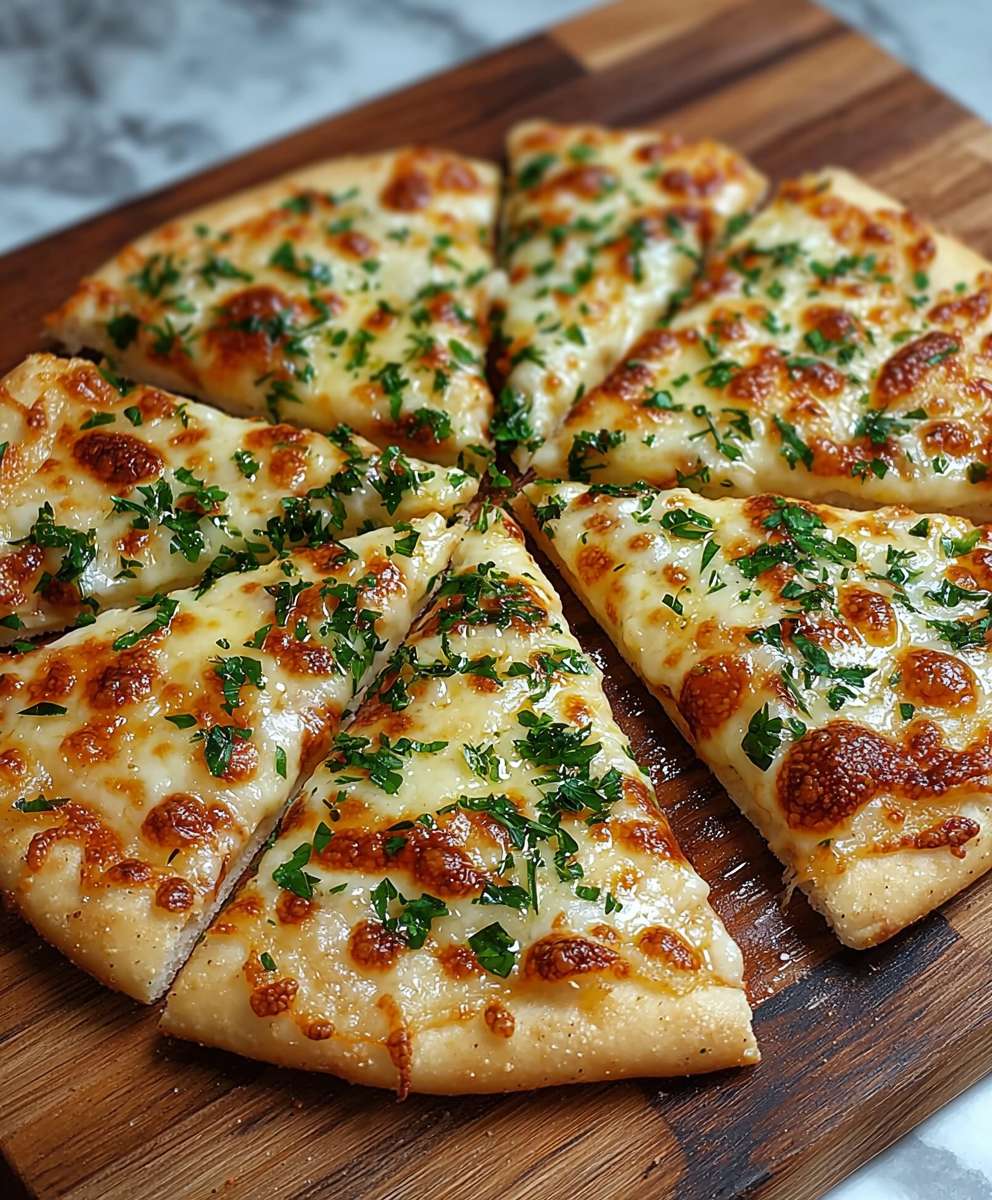 Pizza ail fromage riche protéines