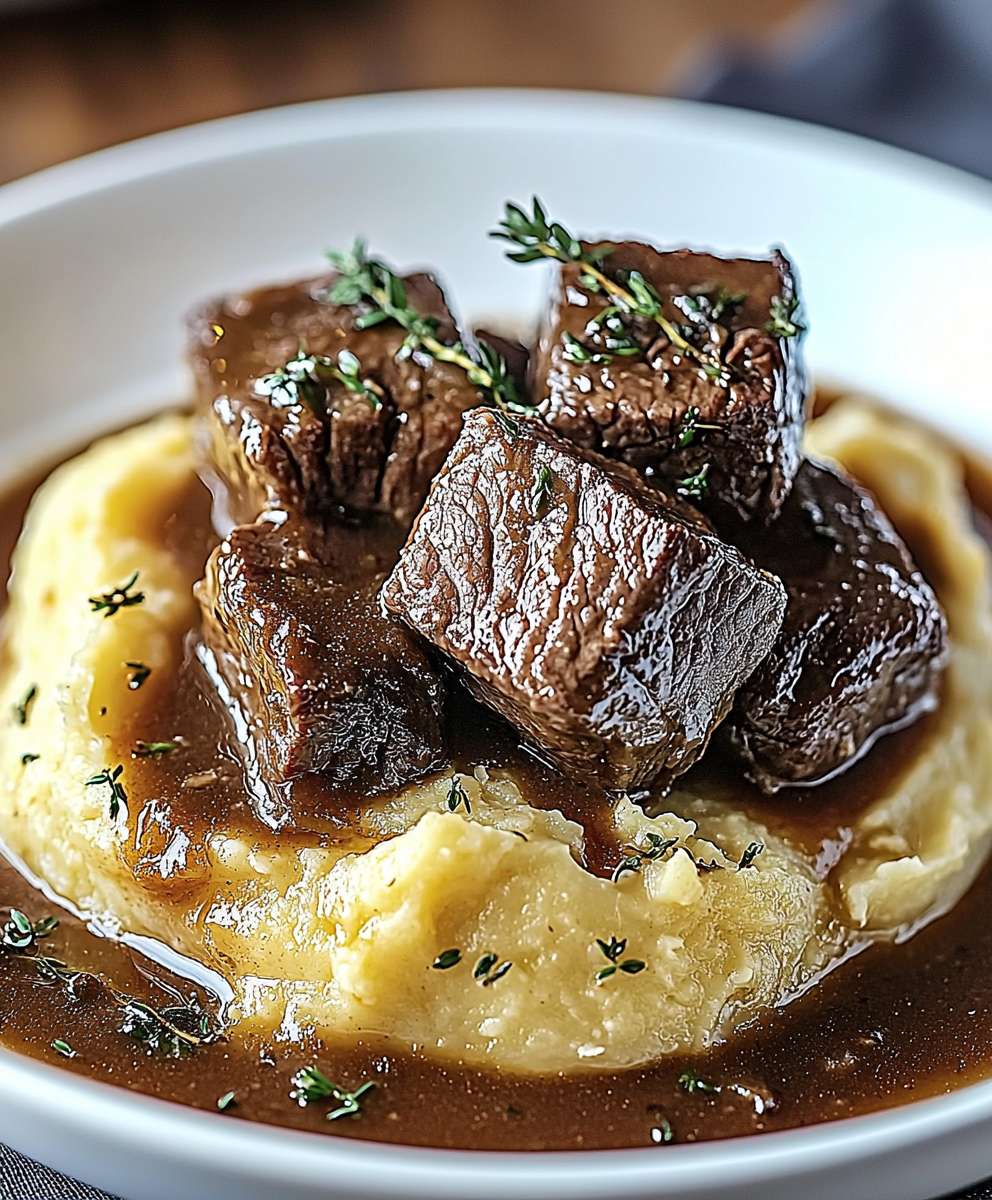 Boeuf braisé purée maison