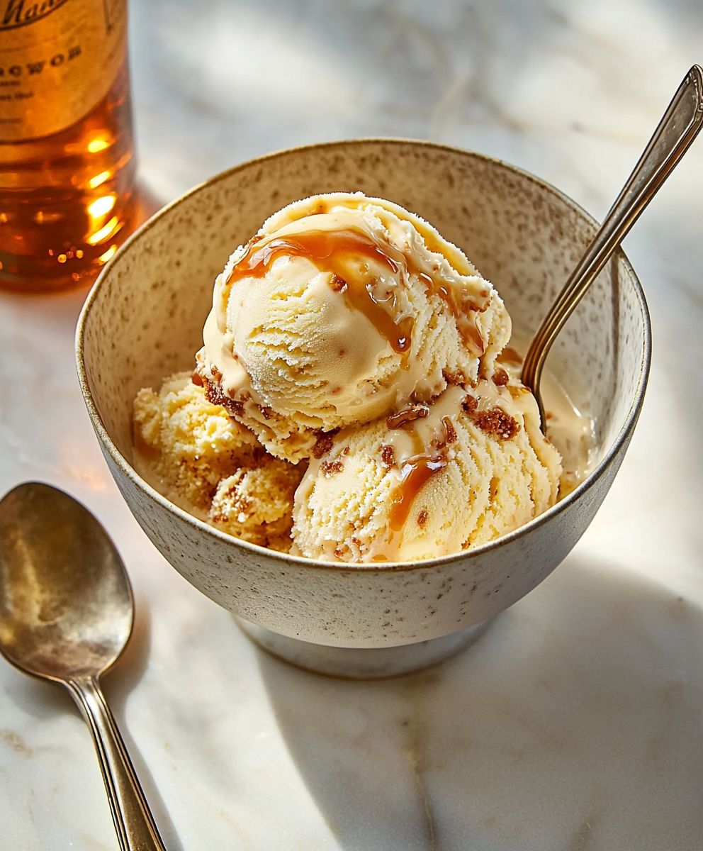 Glace au bourbon et caramel