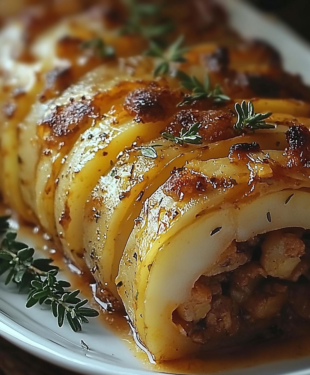 Roulé pommes de terre viande hachée