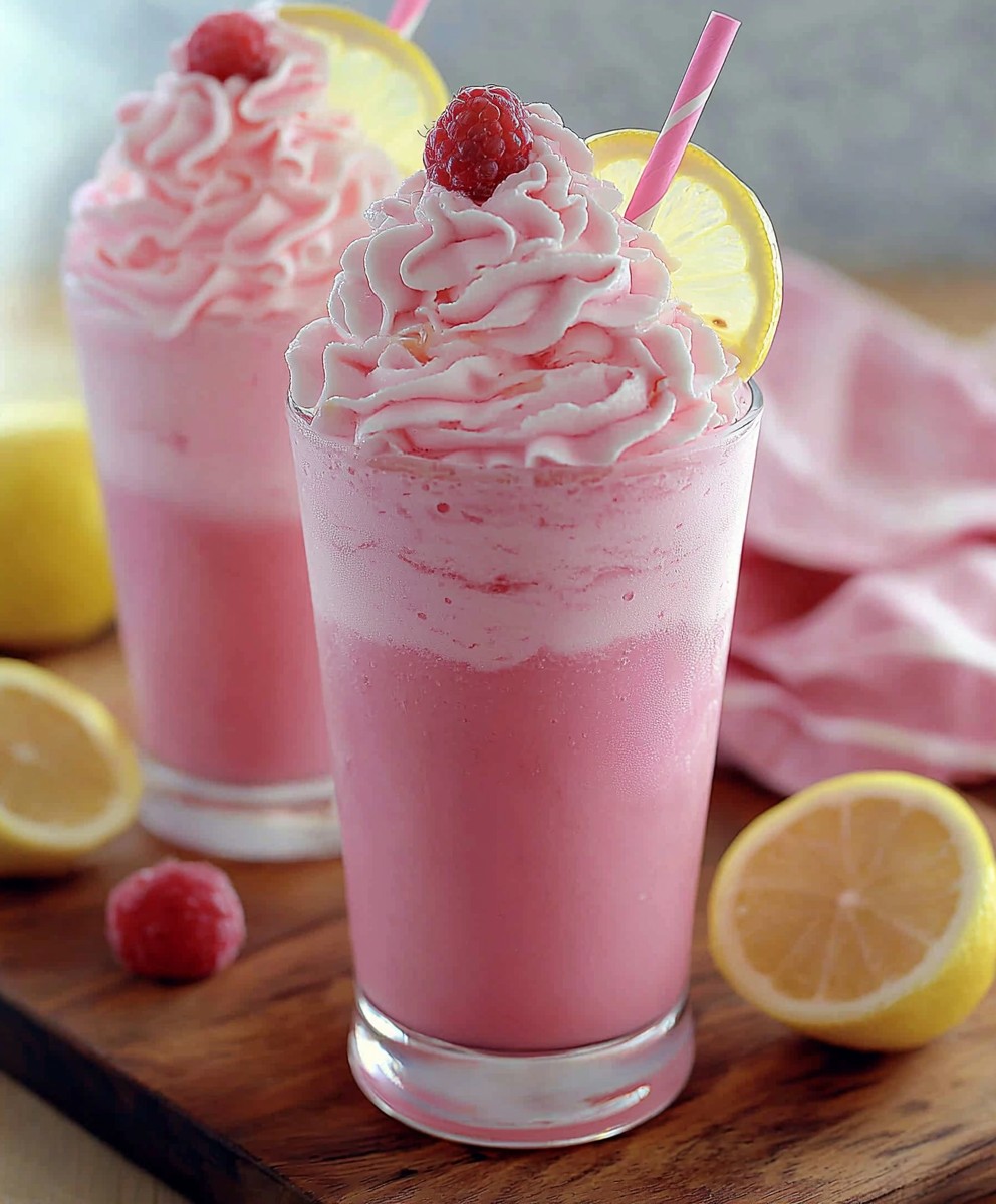 Limonade rose fouettée
