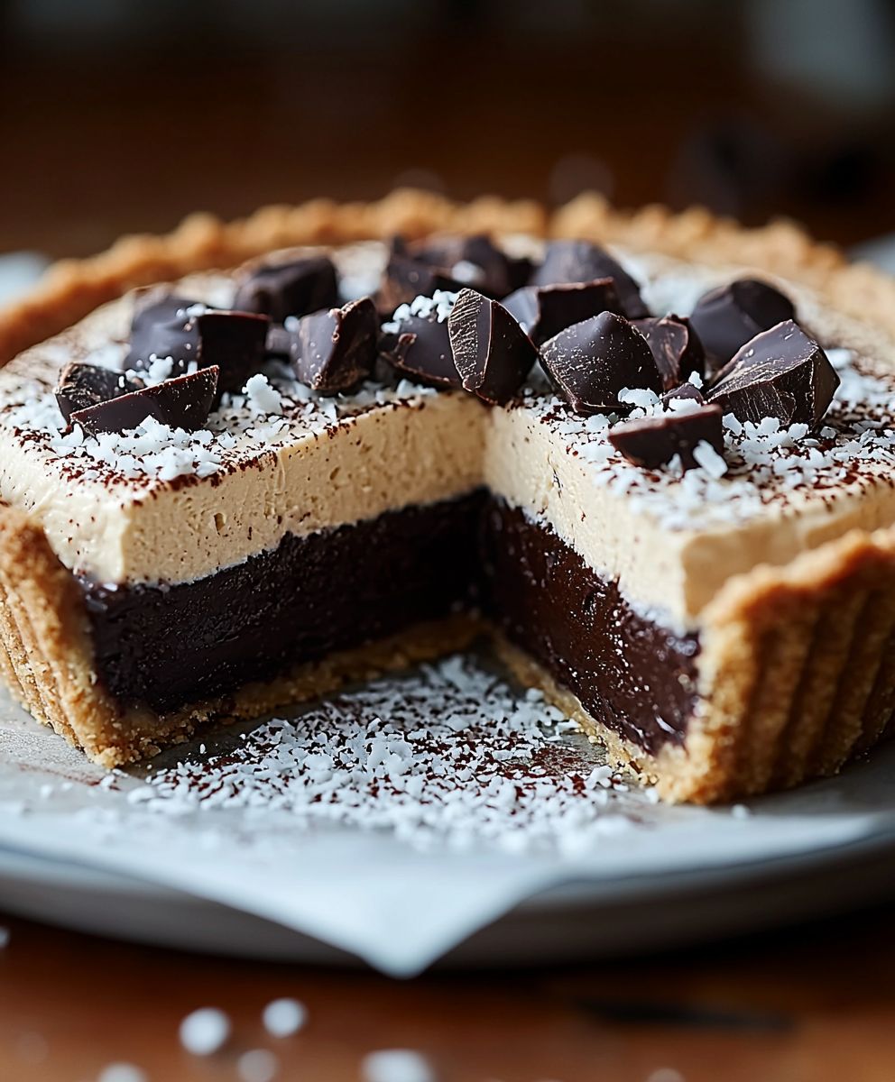 Tarte chocolat mousse noix coco