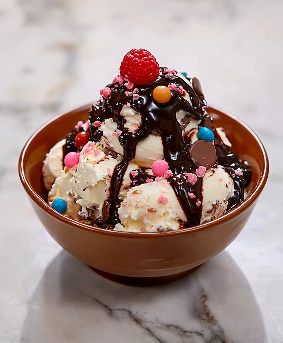 Coupe glacée fudge chaud
