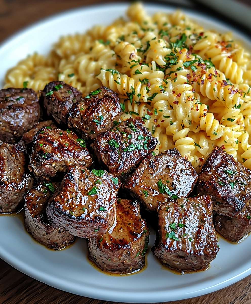 Bouchées steak beurre ail Alfredo cajun
