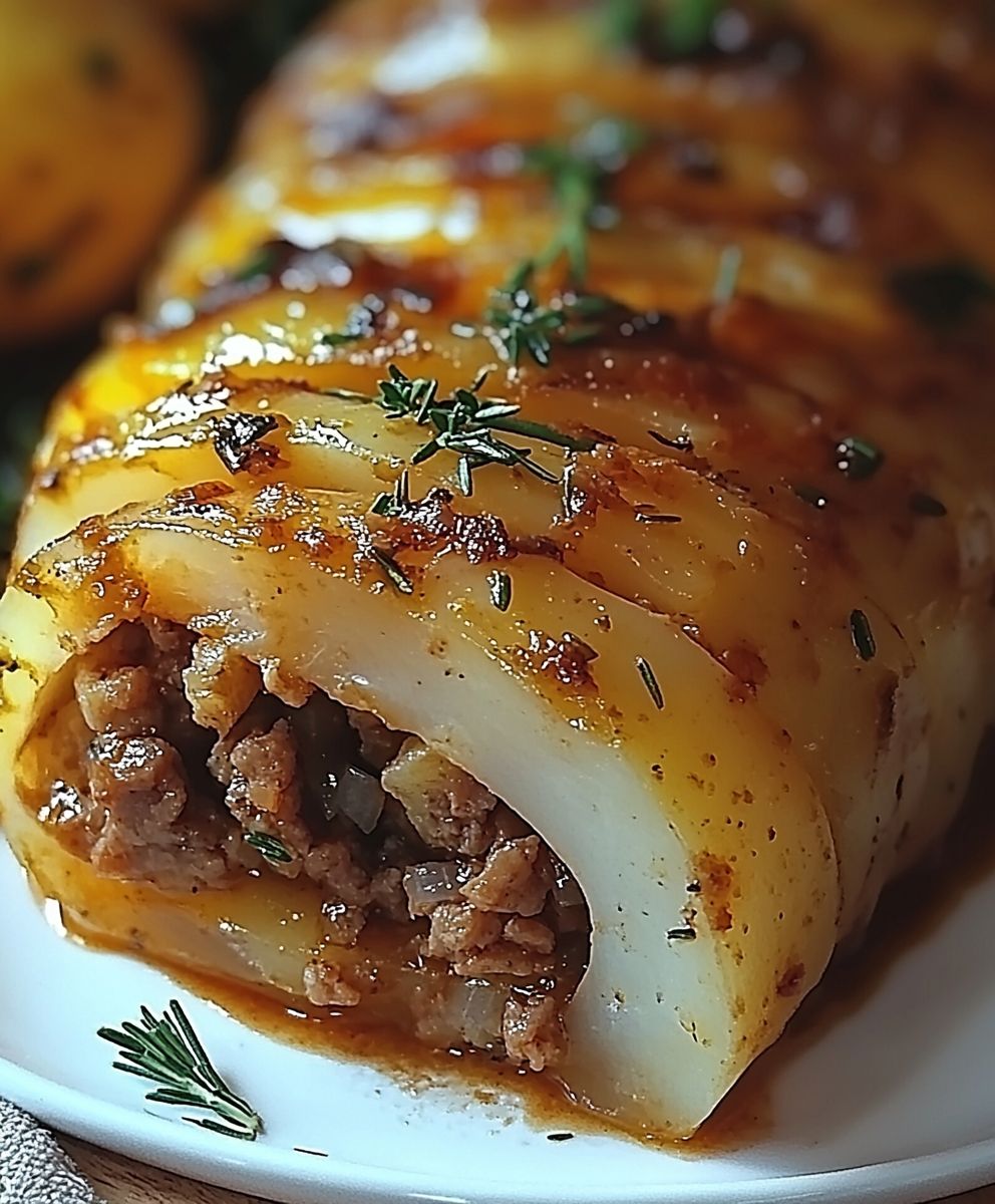Roulé pommes de terre viande hachée