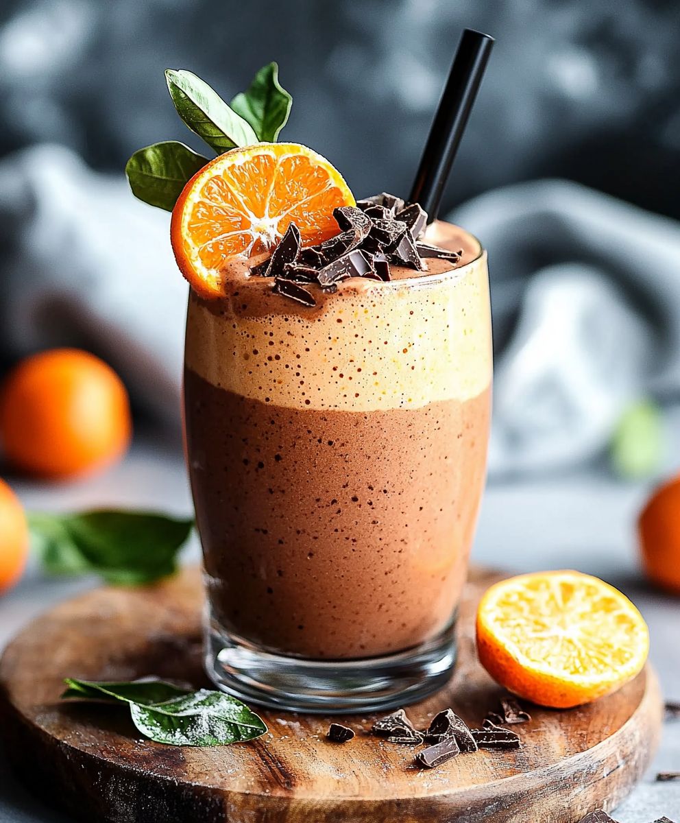 Smoothie chocolat clémentine végétalien
