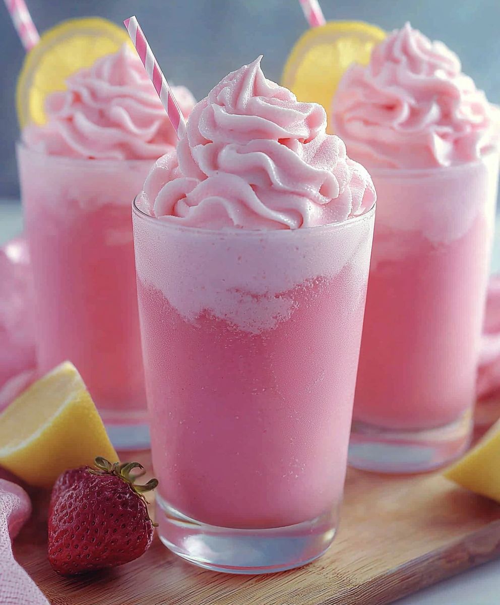 Limonade rose fouettée