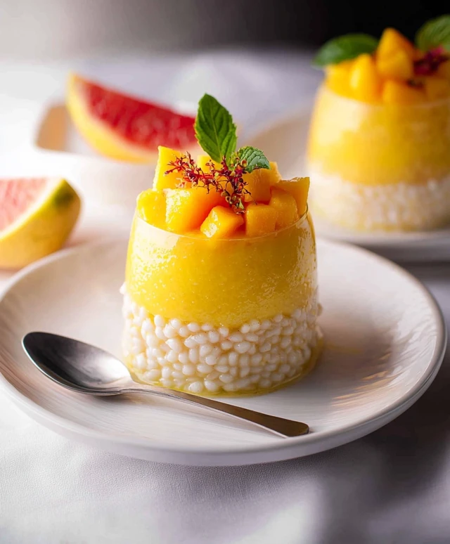 Pouding mangue pomelo sagou