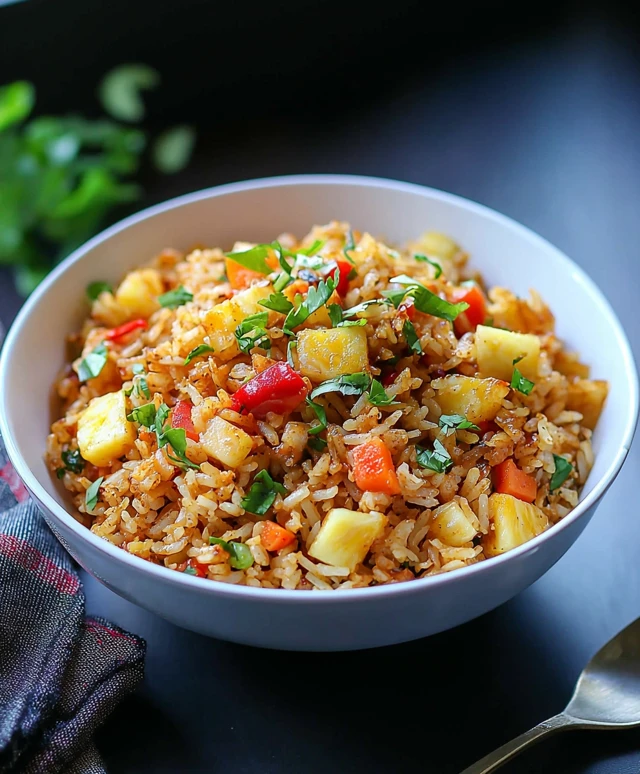 Riz frit à l'ananas