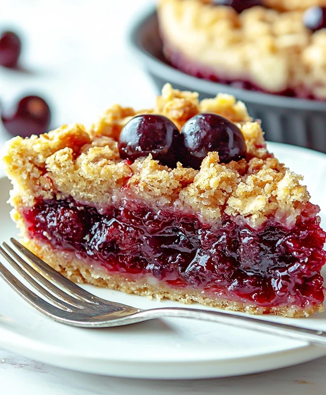 Gâteau crumble cerises
