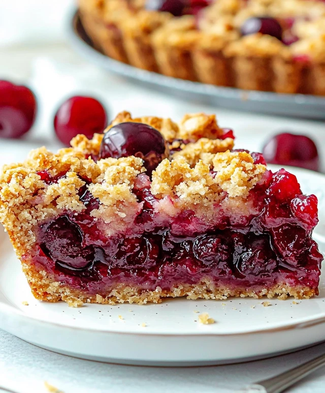 Gâteau crumble cerises