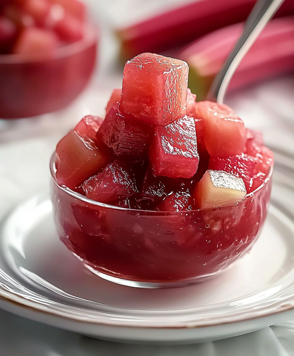Compote de rhubarbe maison