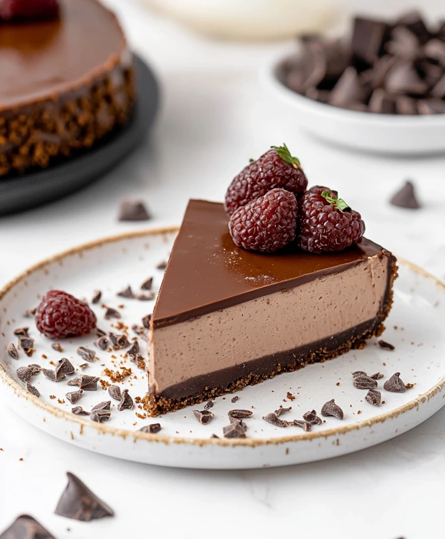 Cheesecake chocolat végétalien sans cuisson