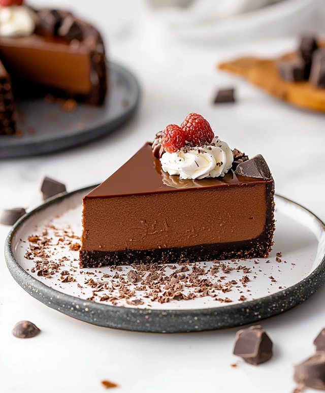 Cheesecake chocolat végétalien sans cuisson