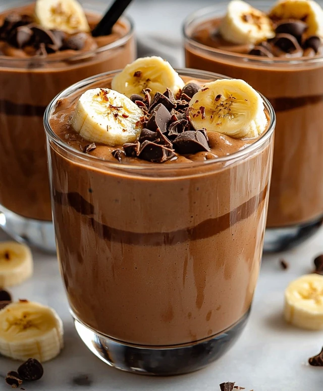 Smoothie banane chocolat cacahuète