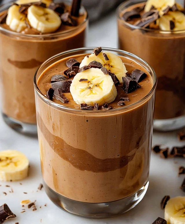 Smoothie banane chocolat cacahuète