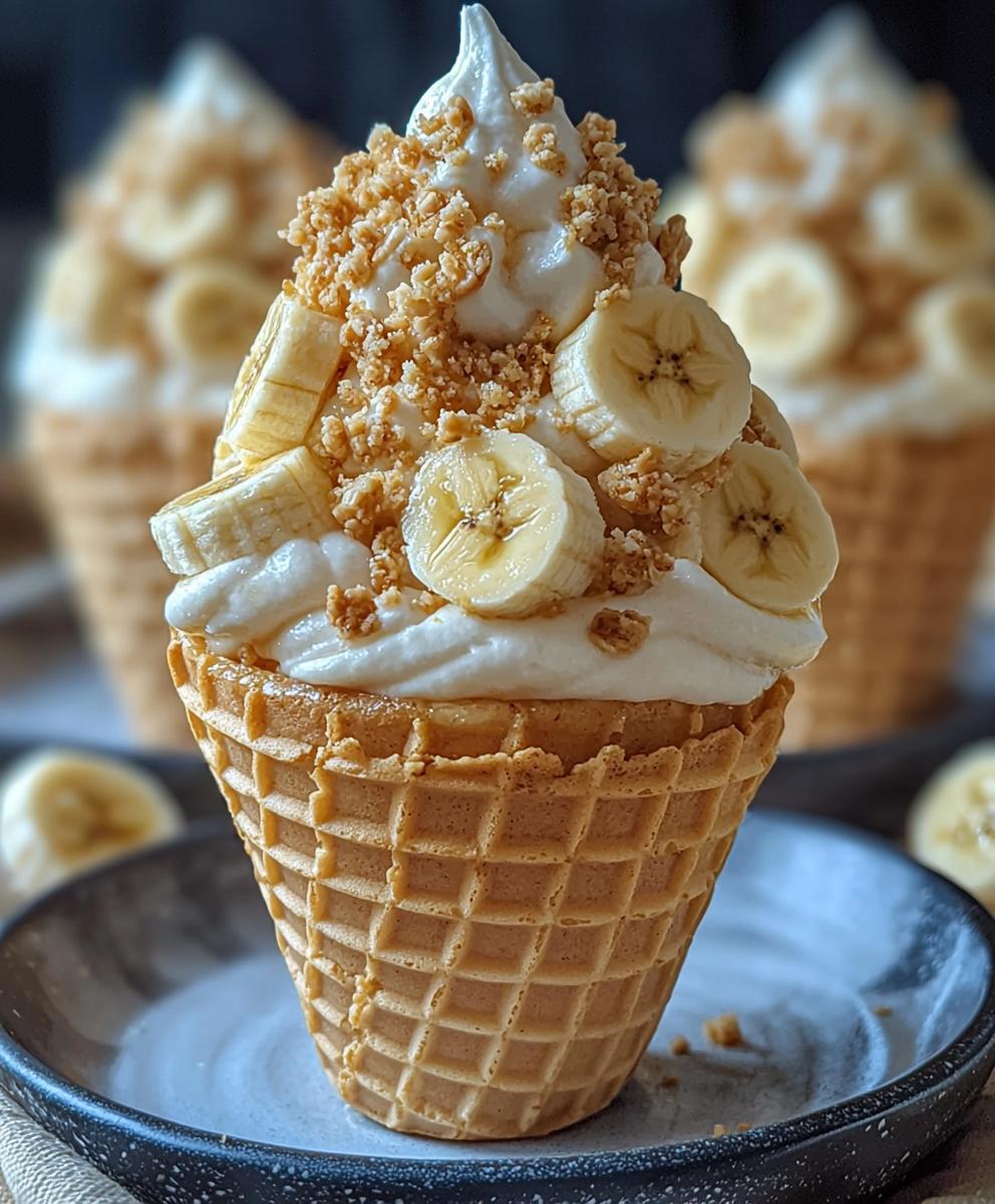 Cônes de cheesecake banane