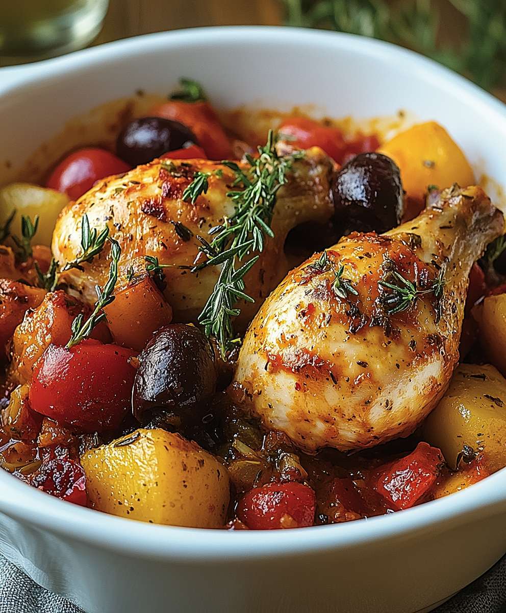 Poulet mijoté provençale