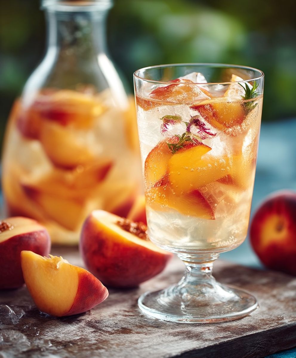 Sangria blanche aux pêches