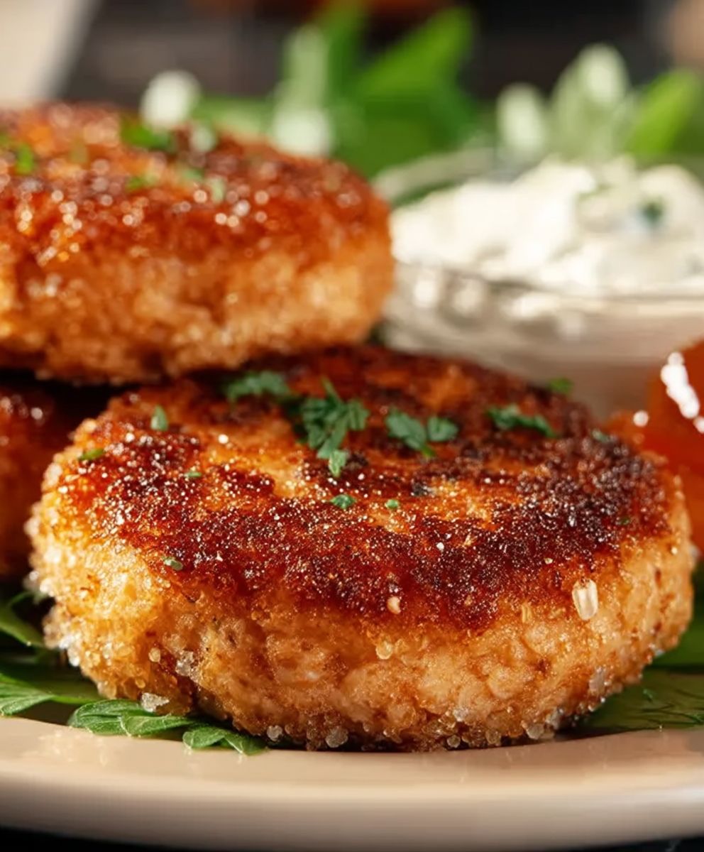 Galettes saumon croustillantes friteuse