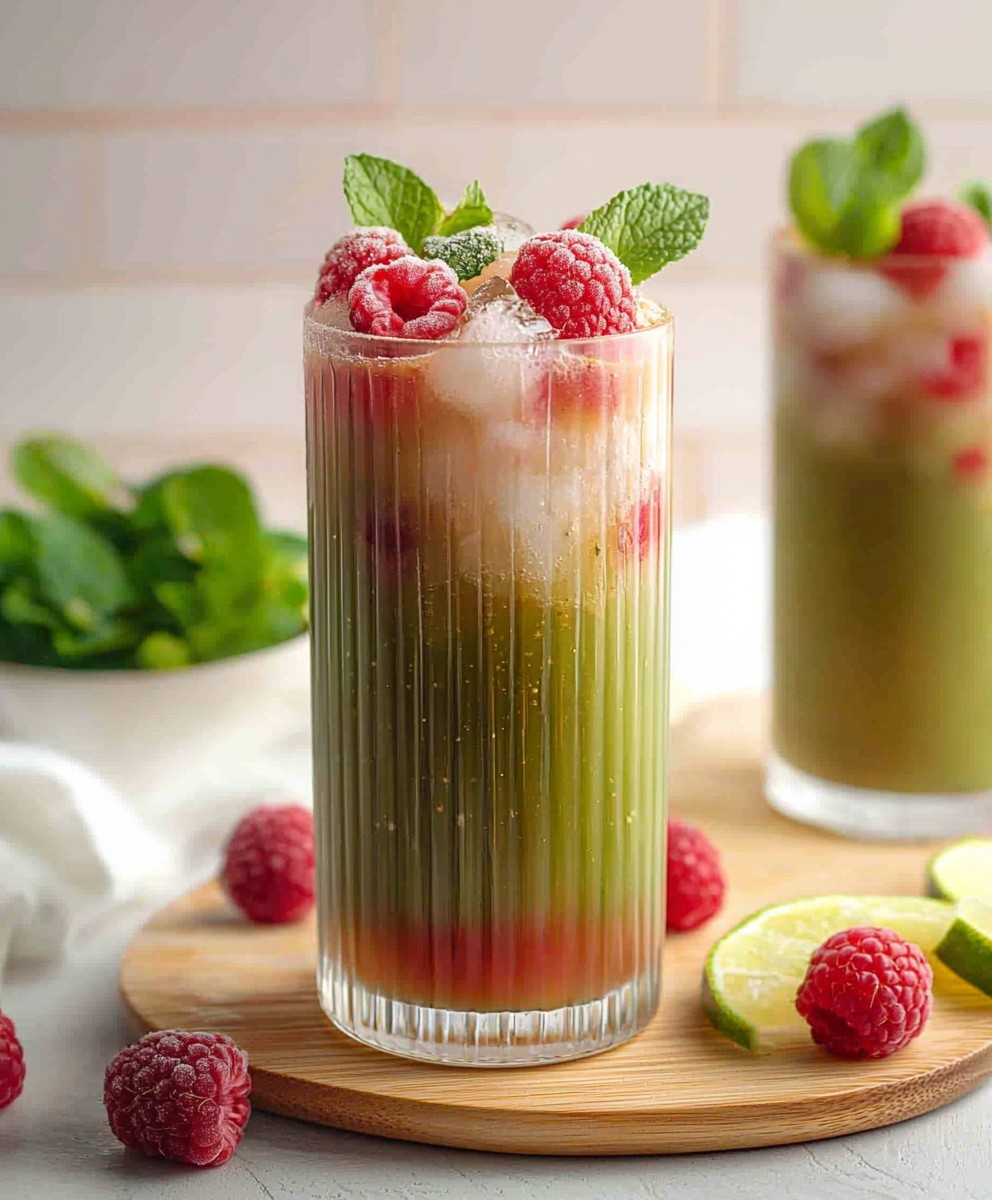 Mocktail framboise matcha