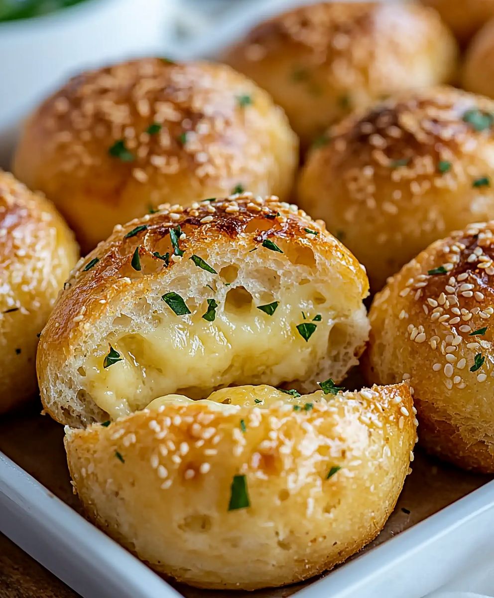Bouchées pain ail fromage