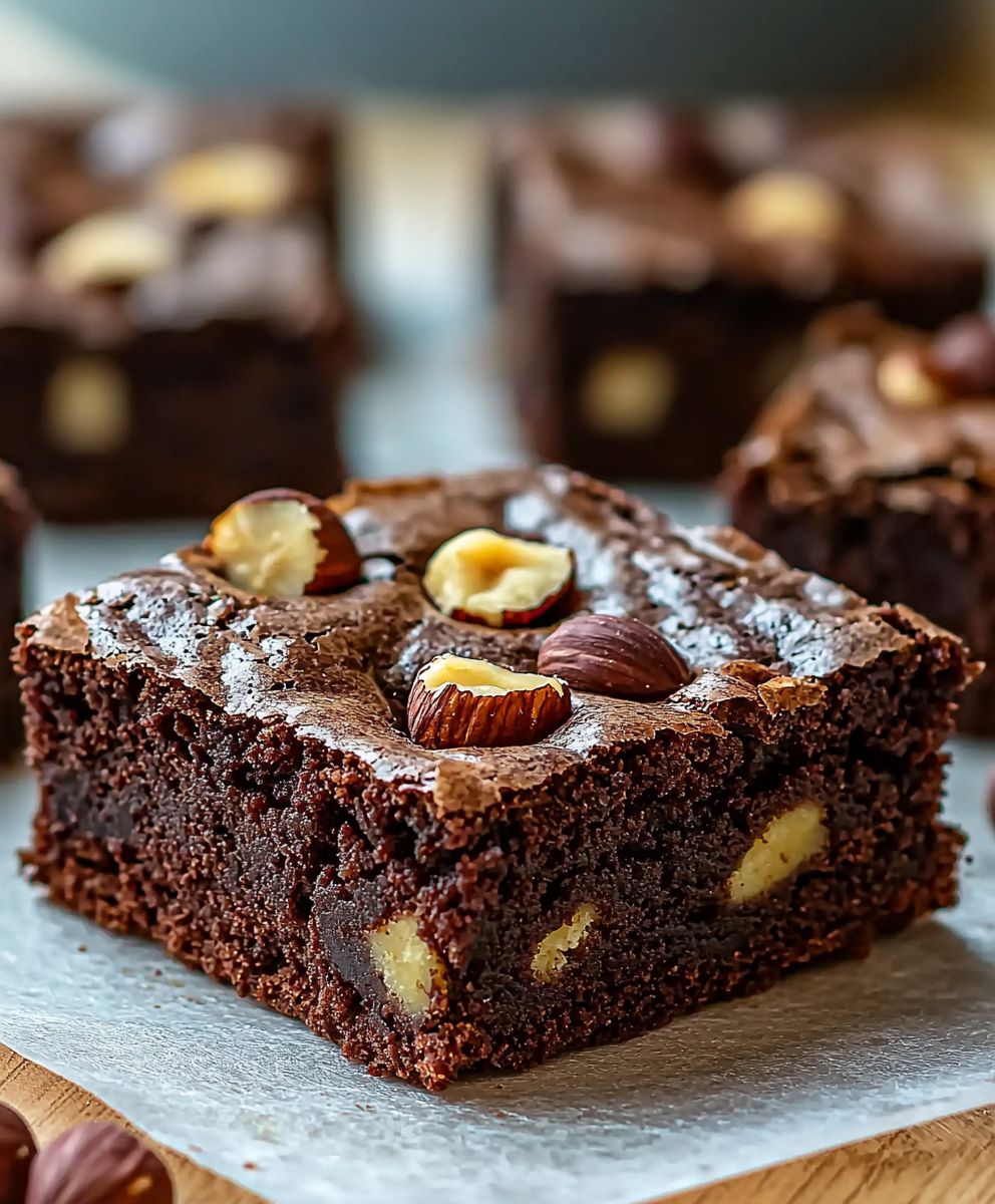 Brownies fondants noisette
