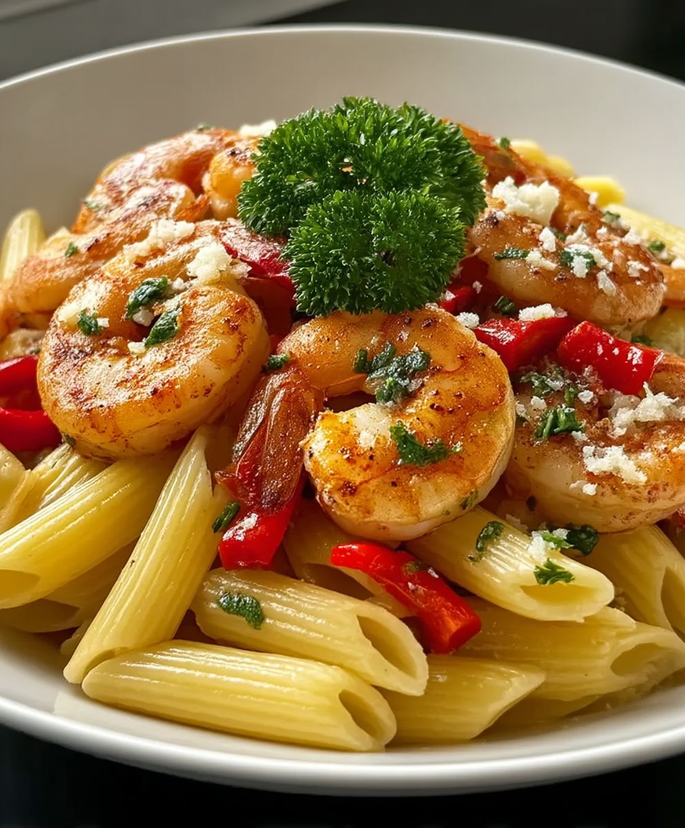 Pâtes épicées crevettes cajun