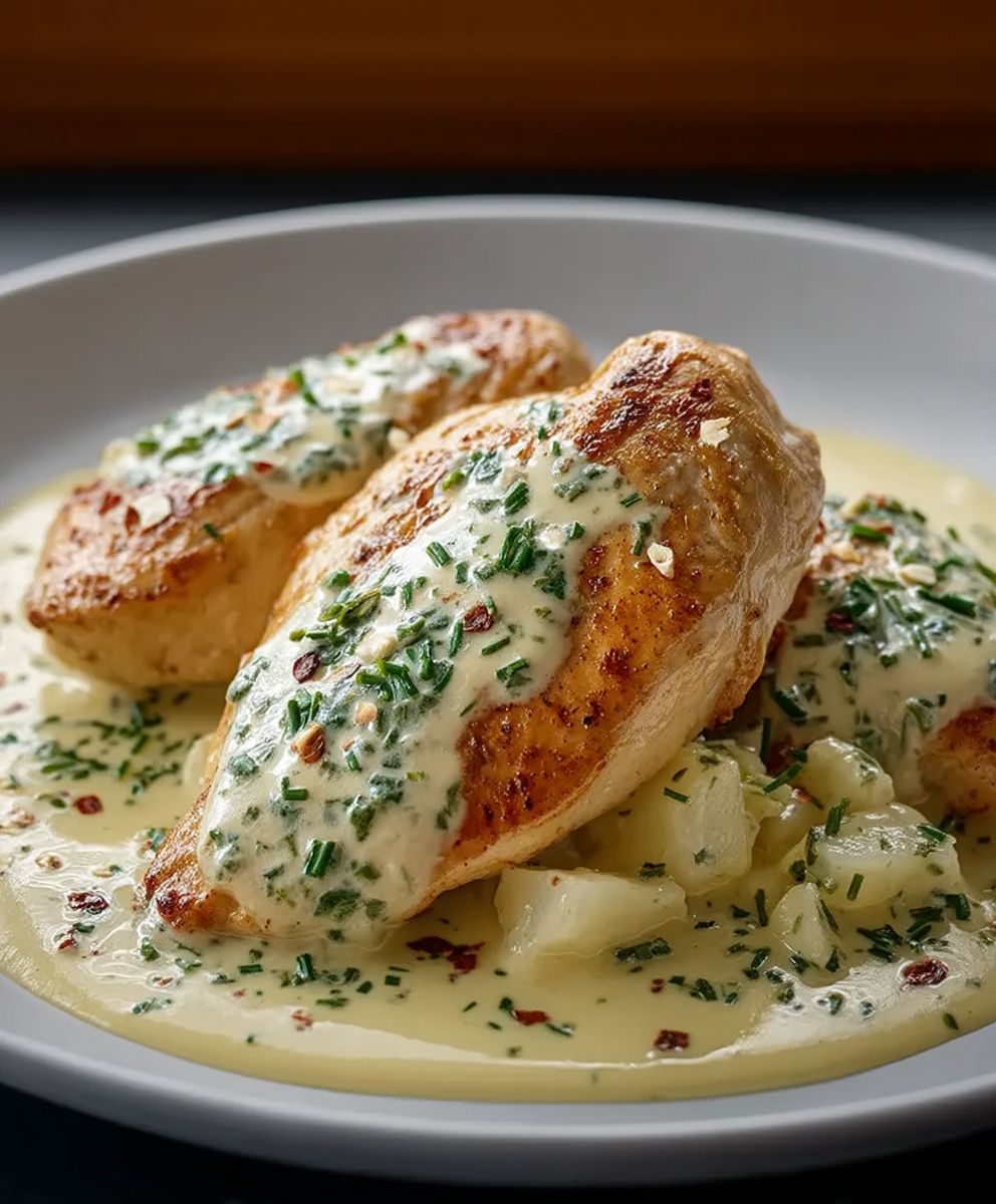 Poulet crémeux ail beurre