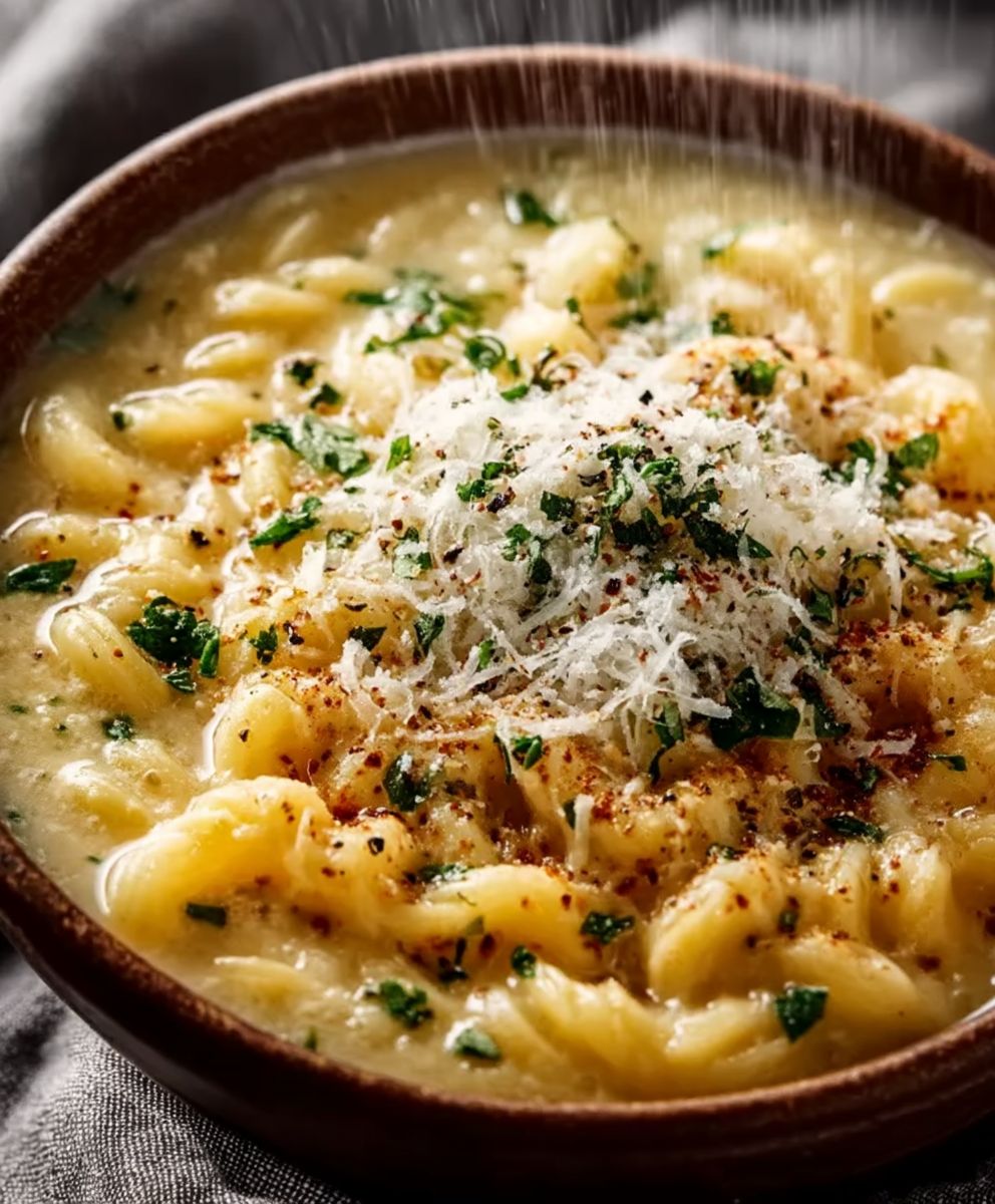 Soupe pates parmesan