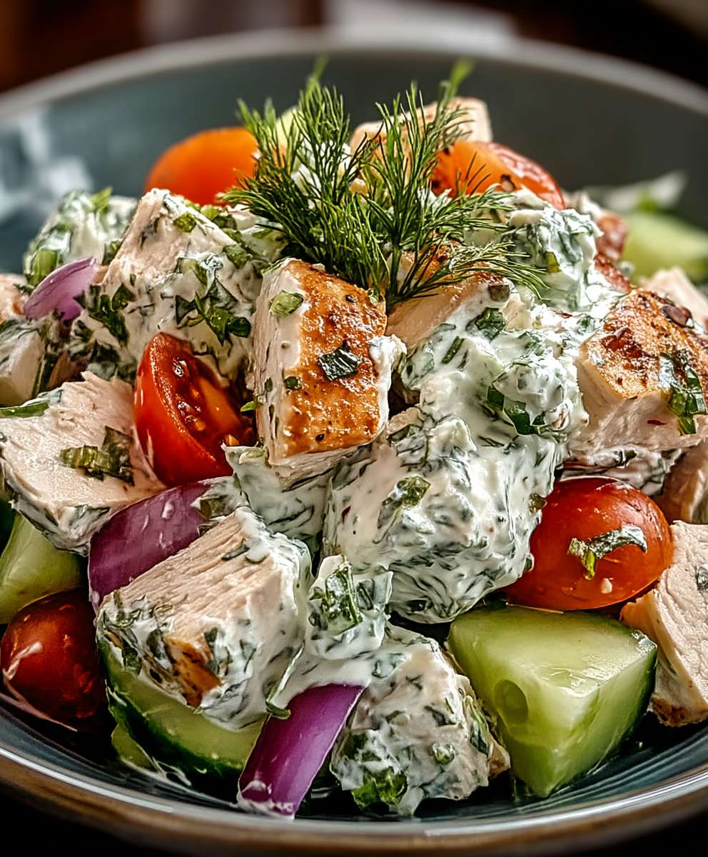 Salade poulet tzatziki