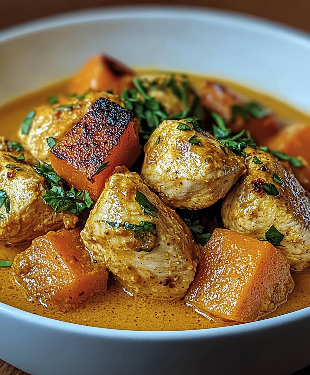 Curry poulet butternut lait coco