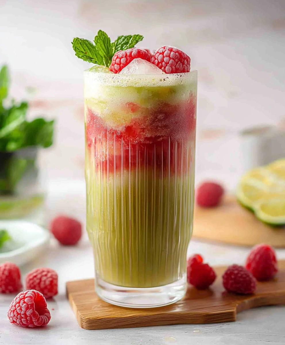 Mocktail framboise matcha